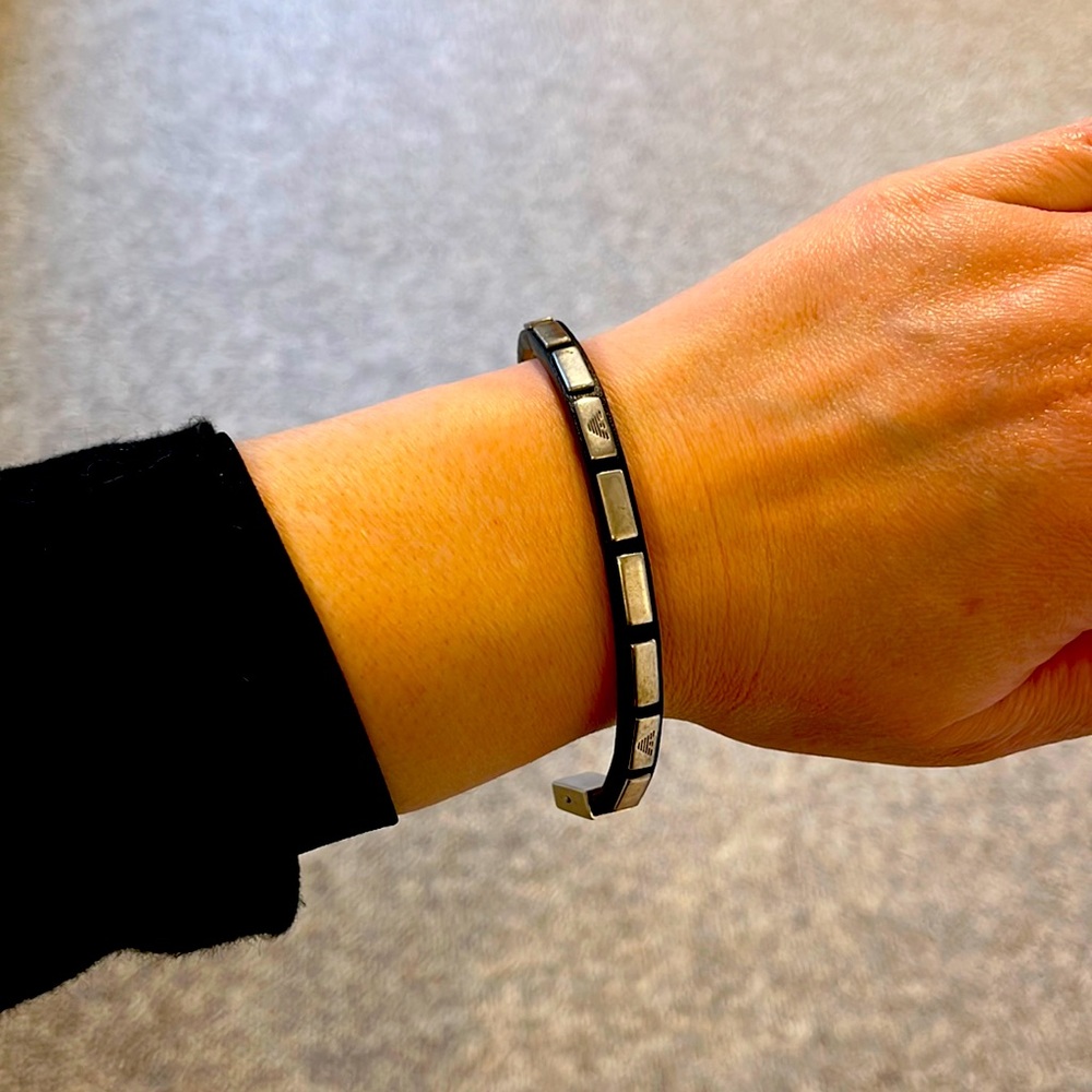 Armani leather studded men bracelet